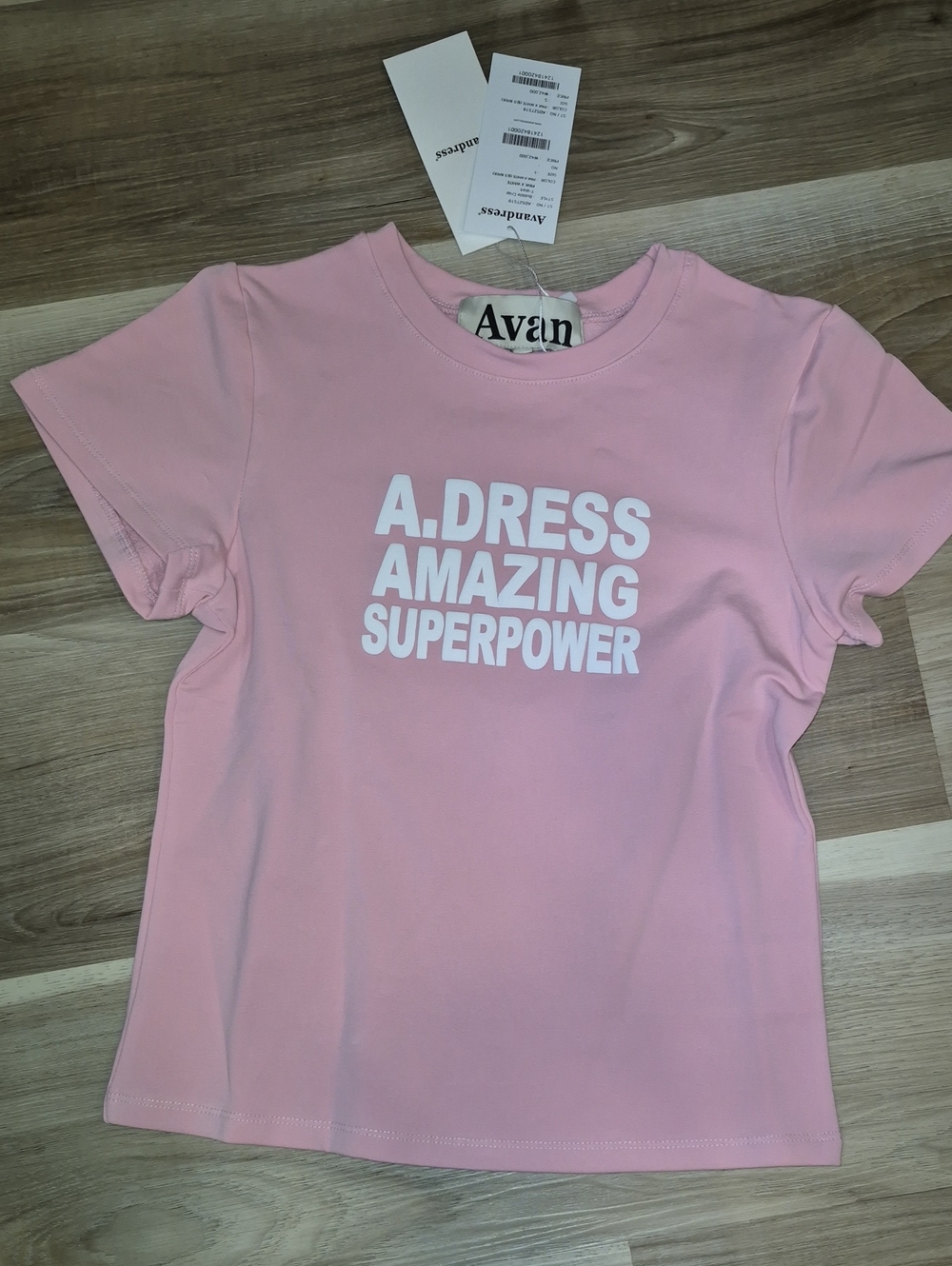Vans Pink Short Sleeve Tee with White Text Graphic